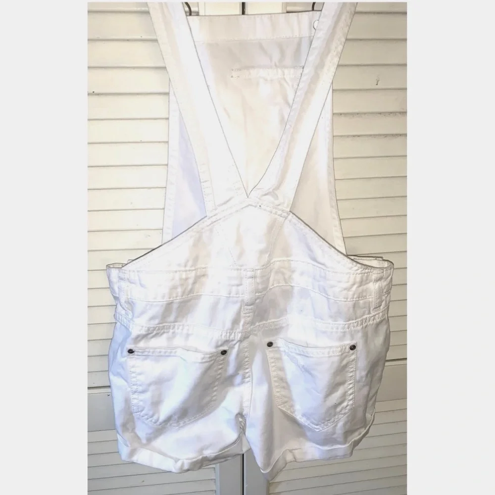 Vintage lei overall shorts white women’s XS new without tags - Picture 3 of 9